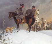 Prussian Cavalry Outpost in the Snow, Franz Kruger